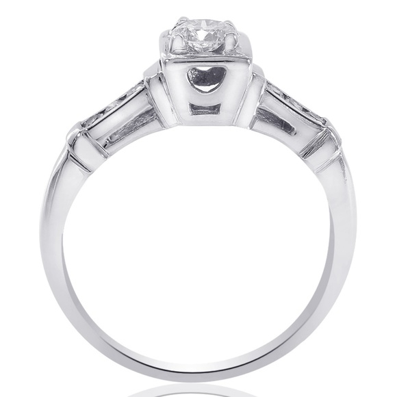 0.30 Ct Round Cut Diamond Engagement Vintage Ring - Picture 3 of 6